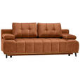 SCHLAFSOFA in Webstoff Orange  - Schwarz/Orange, Design, Holz/Textil (206/77-87/102cm) - Novel