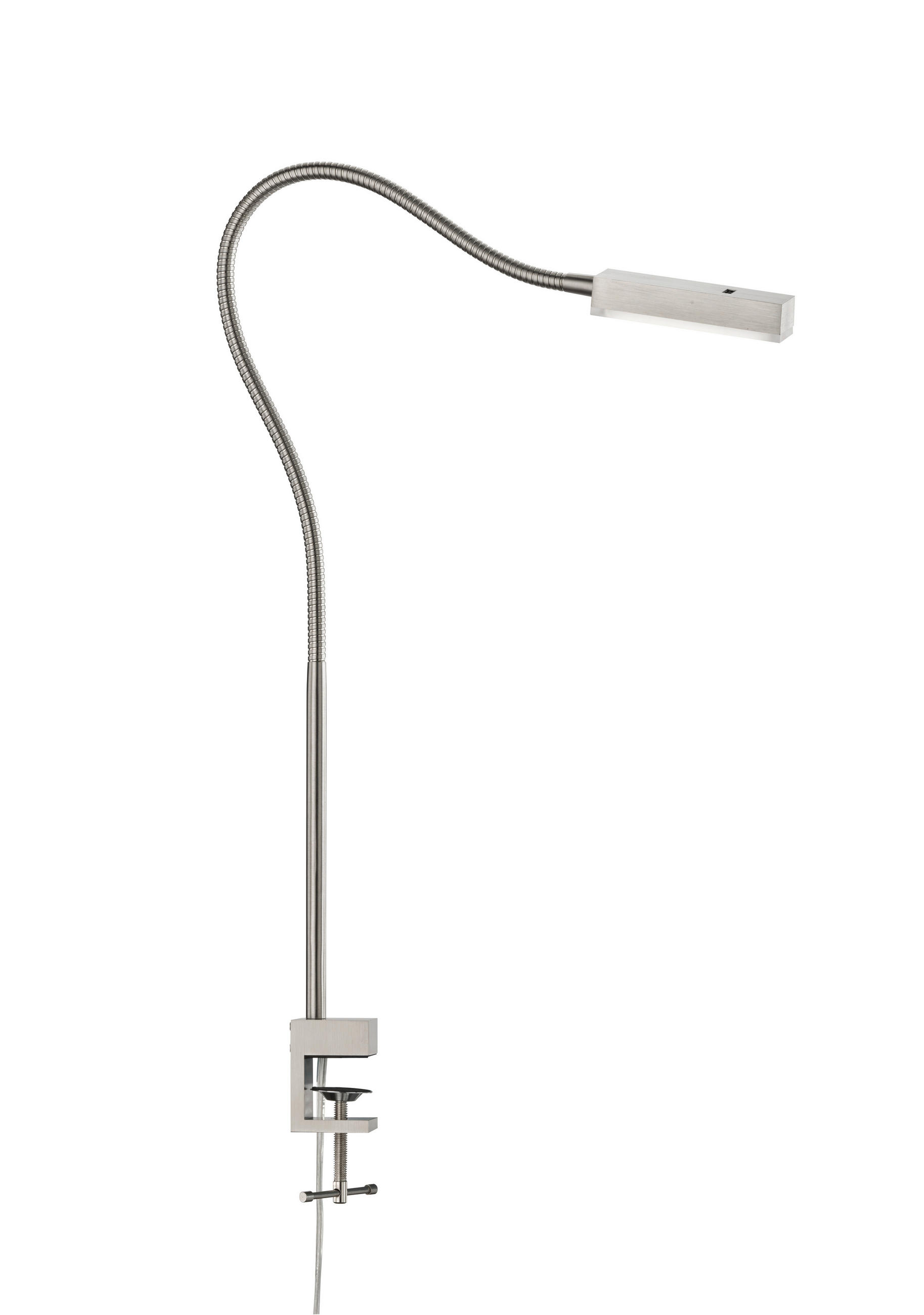 LED-KLEMMLEUCHTE Raik 3/60 cm   - Nickelfarben, Design, Metall (3/60cm) - Fischer & Honsel