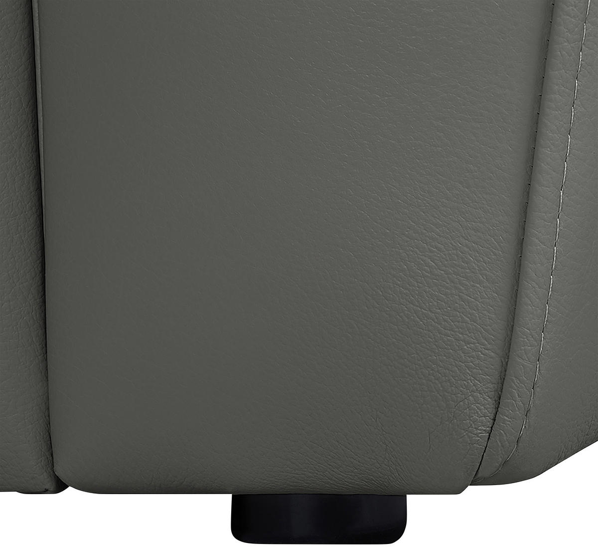 3-SITZER-SOFA in Echtleder Anthrazit  - Anthrazit/Schwarz, Design, Leder/Kunststoff (205/92/85cm) - Livetastic