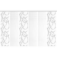 FLÄCHENVORHANG  6 Stück  blickdicht  60/260 cm   - Grau Hochglanz/Weiß, KONVENTIONELL, Textil (60/260cm)