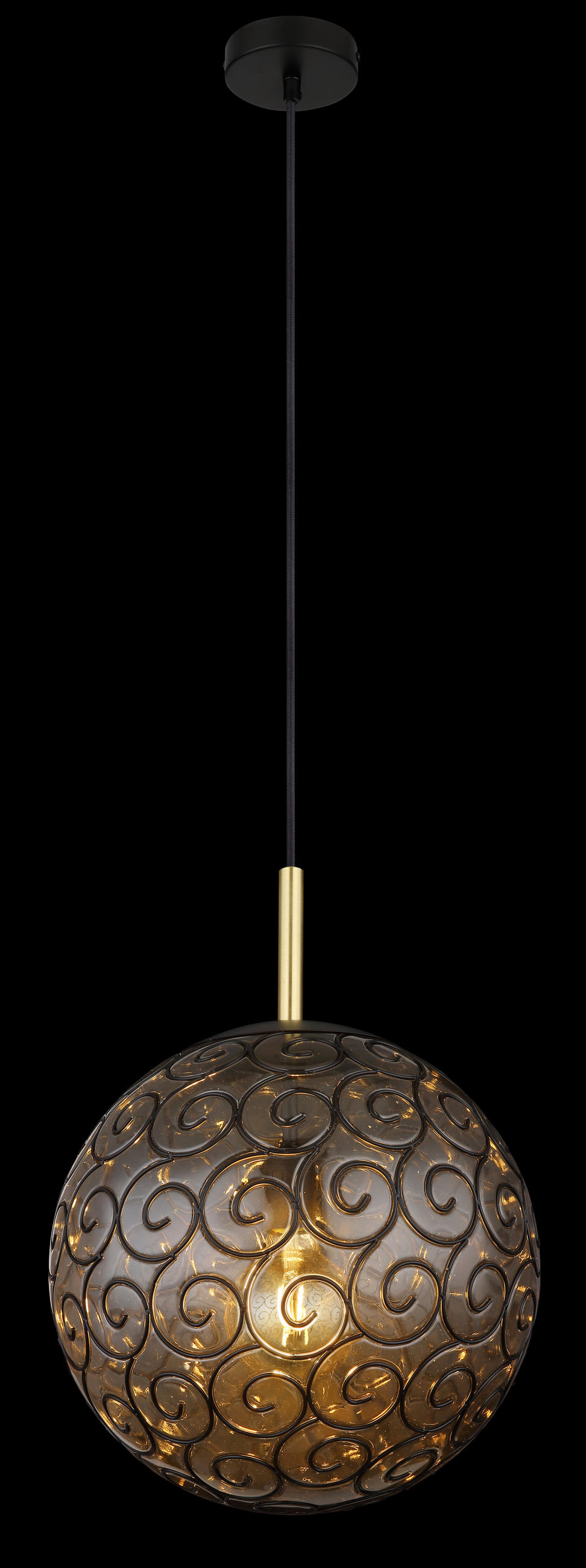 HÄNGELEUCHTE 35/120 cm    - Goldfarben/Schwarz, Konventionell, Kunststoff/Metall (35/120cm) - Globo