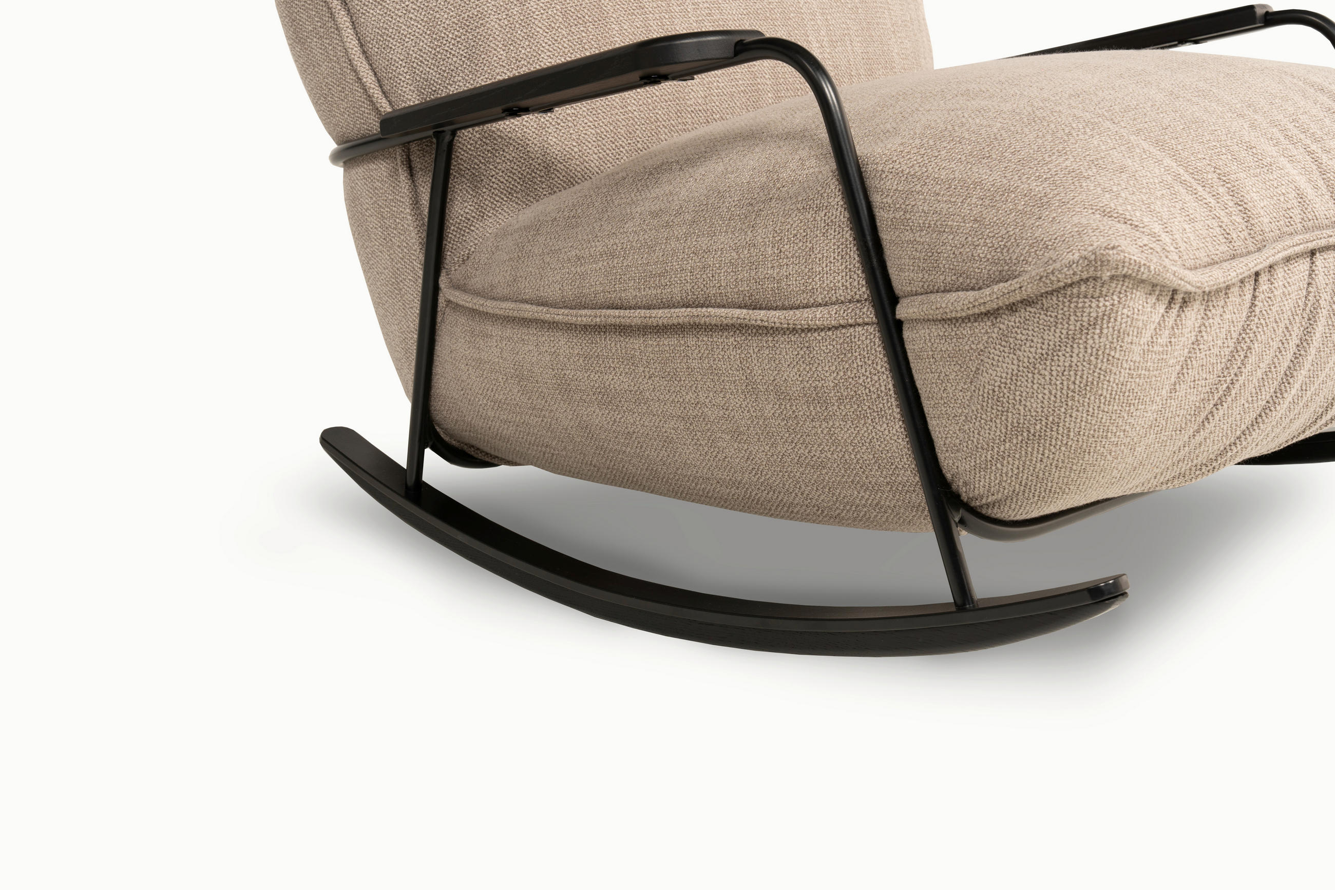 SCHAUKELSESSEL Flachgewebe    - Eiche dunkel/Taupe, MODERN, Holz/Textil (86/82/110cm) - Designwerk
