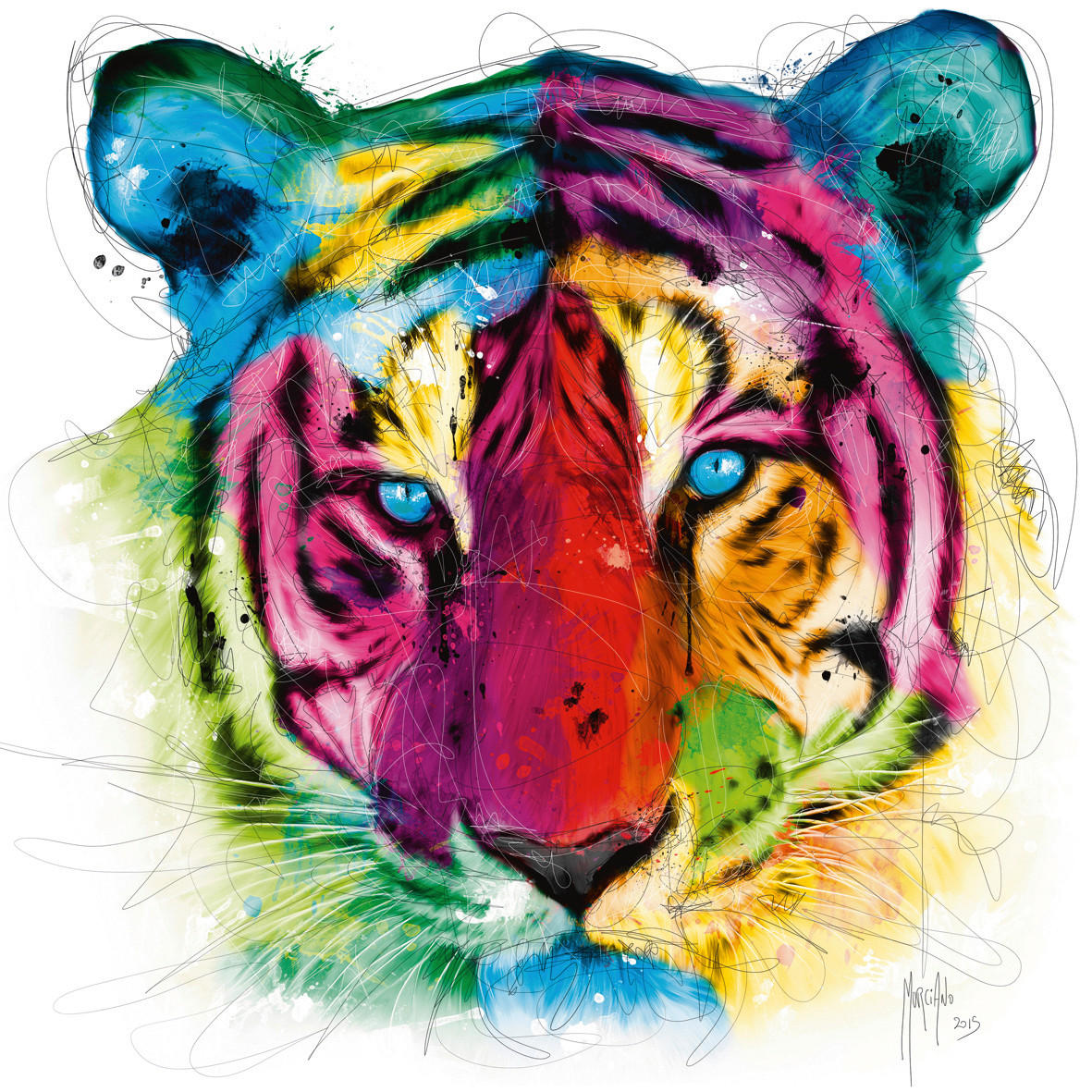 Monee Kunstdruck Tiger Pop 30x30 cm