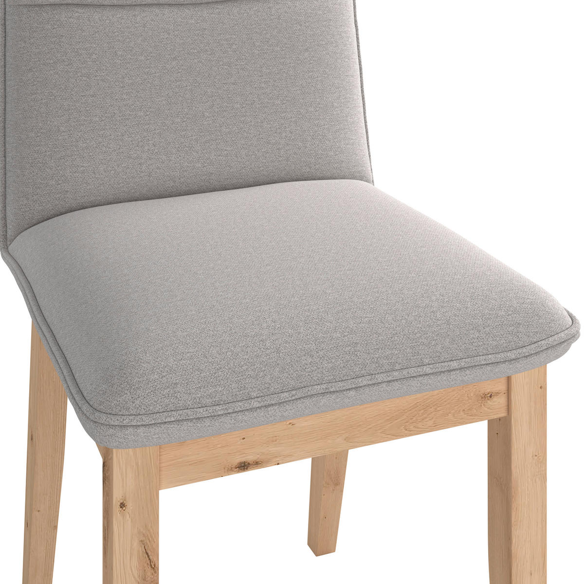 STUHL   Webstoff  Hellgrau  - Eichefarben/Hellgrau, KONVENTIONELL, Holz/Textil (47/91/44cm) - P & B