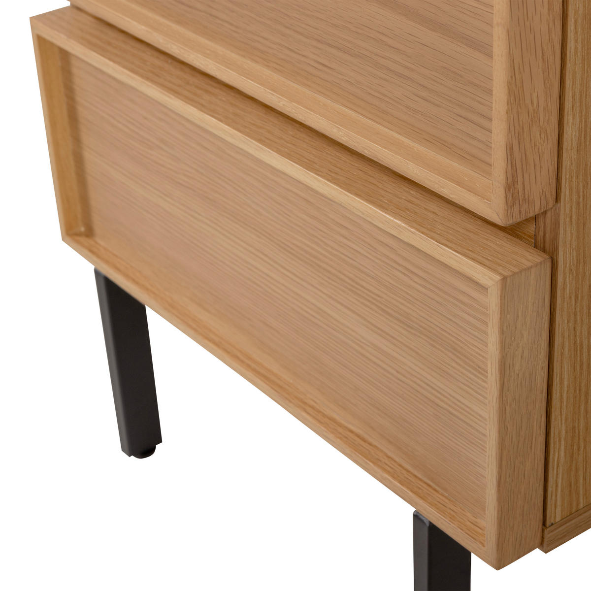 NACHTTISCH 45/51/42 cm  - Schwarz/Naturfarben, Design, Holzwerkstoff/Metall (45/51/42cm) - Livetastic