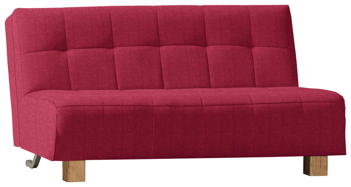 SCHLAFSOFA Textil Rot  - Rot/Naturfarben, Design, Holz/Textil (165/92/102cm) - Novel