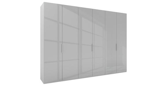 DREHTÜRENSCHRANK 300/223/62 cm 6-türig Grau - Alufarben/Grau, KONVENTIONELL, Glas/Holzwerkstoff (300/223/62cm) - Novel