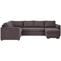 WOHNLANDSCHAFT in Webstoff Dunkelgrau  - Dunkelgrau/Schwarz, Design, Kunststoff/Textil (205/311/160cm) - Xora