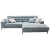 ECKSOFA in Flachgewebe Hellblau  - Schwarz/Hellblau, Design, Textil/Metall (296/207cm) - Dieter Knoll