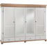 KLEIDERSCHRANK 4-türig Kiefer massiv Kieferfarben, Weiß - Weiß/Kieferfarben, Design, Holz/Metall (252/218/62cm) - Carryhome