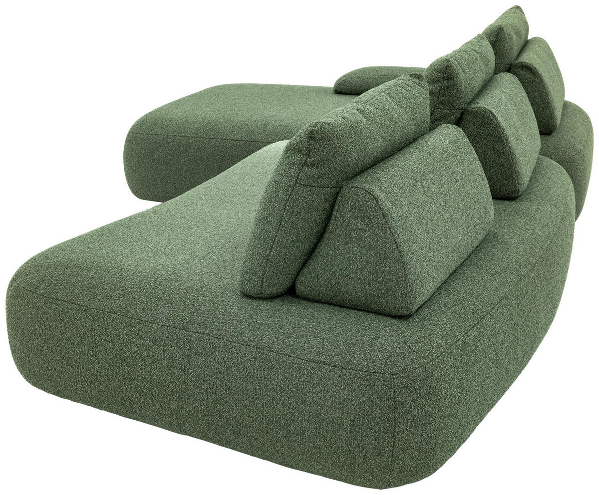 ECKSOFA Chilliano Grün Webstoff  - Schwarz/Grün, Design, Kunststoff/Textil (200/325cm) - Chilliano