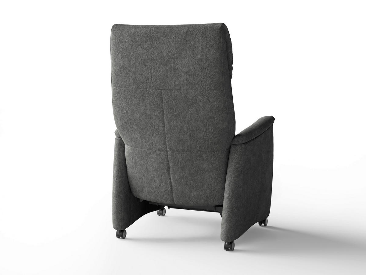 RELAXSESSEL TV CREMONA COMFORT E S1 Mikrofaser Kopfteilverstellung, Fußteilverstellung, Rücken echt    - Dunkelgrau/Schwarz, Basics, Kunststoff/Textil (76/110/84cm) - Sit & More