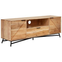 TV-ELEMENT - Schwarz/Akaziefarben, Design, Holz/Metall (145/50/40cm) - Ambia Home
