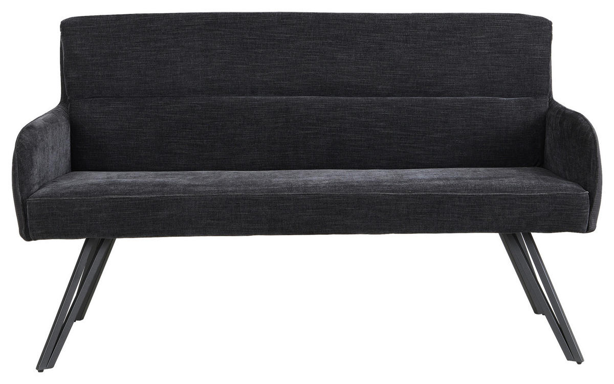 SITZBANK - Schwarz, MODERN, Textil/Metall (140/94/67cm) - MID.YOU