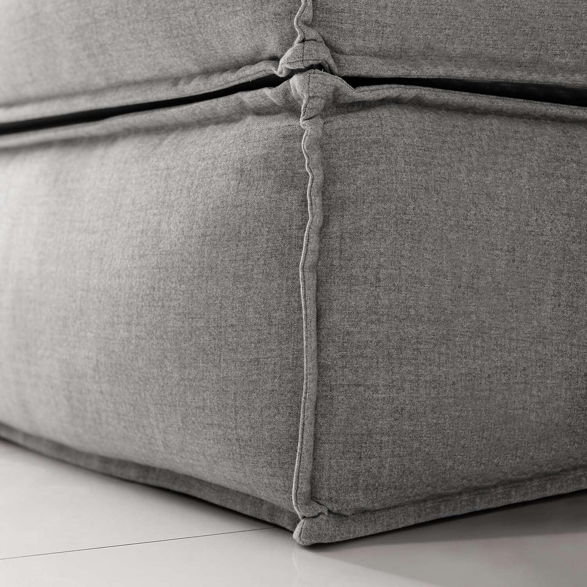 BOXSPRINGBETT 200/200 cm  in Hellgrau  - Hellgrau/Schwarz, Design, Textil (200/200cm) - home24