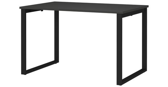 SCHREIBTISCH 120/80/75 cm, Graphitfarben, Schwarz, in verschiedenen Holz-Dekoren erhältlich, justierbare Füße  - Graphitfarben/Schwarz, MODERN, Holzwerkstoff/Metall (120/80/75cm) - Novel