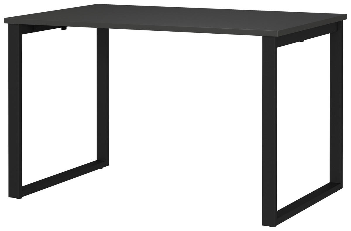 SCHREIBTISCH 120/80/75 cm, Graphitfarben, Schwarz, in verschiedenen Holz-Dekoren erhältlich, justierbare Füße  - Graphitfarben/Schwarz, MODERN, Holzwerkstoff/Metall (120/80/75cm) - Novel