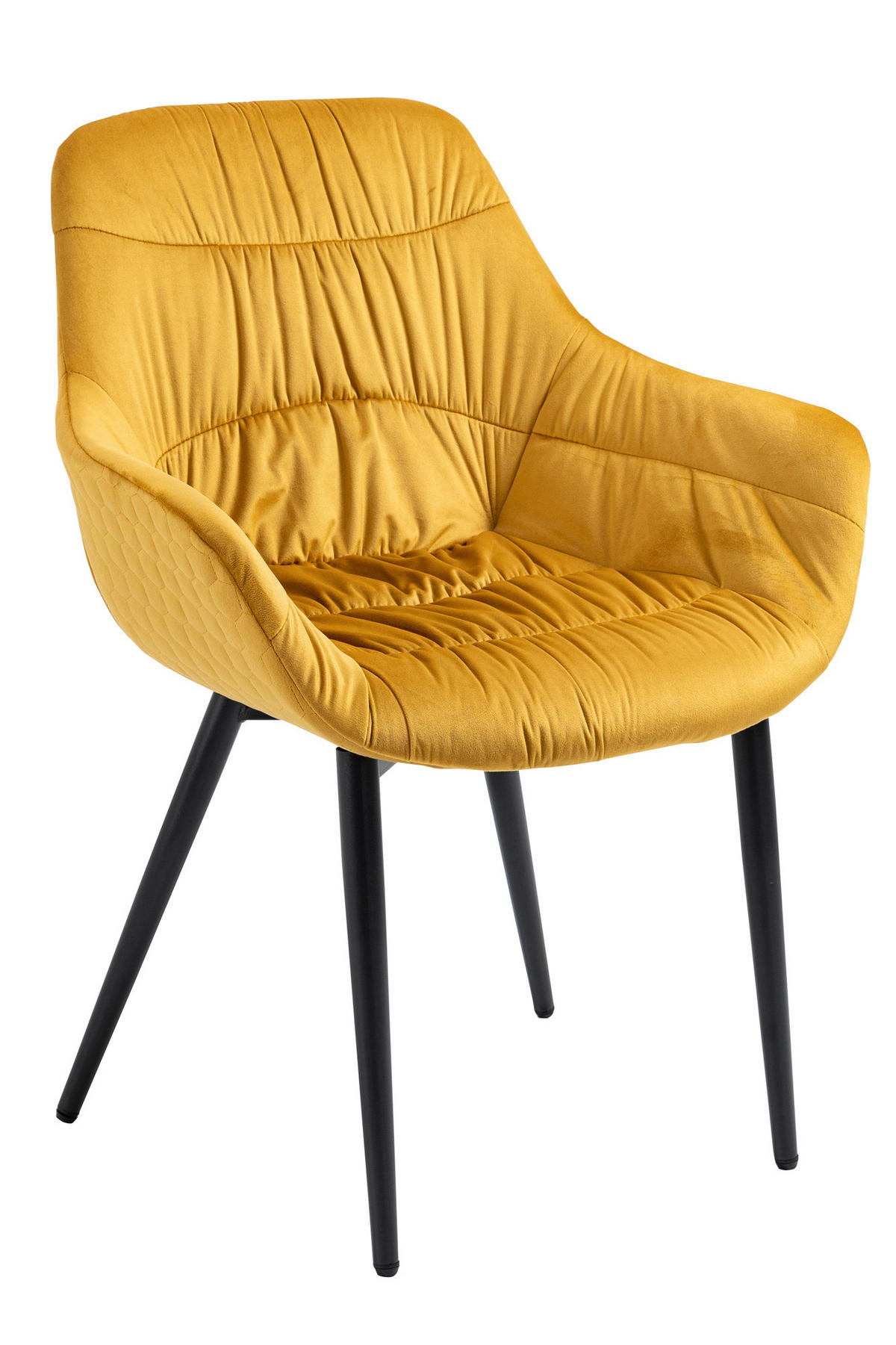 ŽIDLE S PODRUČKAMI, samet, hořčicově žlutá - černá/hořčicově žlutá, Moderní, kov/textil (63/81,5/61cm) - Livetastic