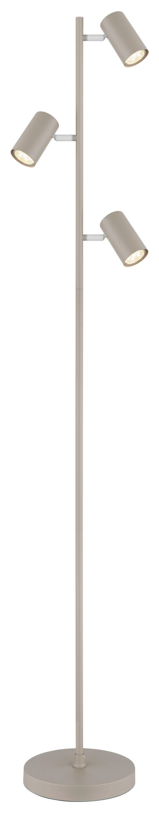 STEHLEUCHTE 23/154 cm    - Sandfarben/Weiß, Design, Kunststoff/Metall (23/154cm) - Globo