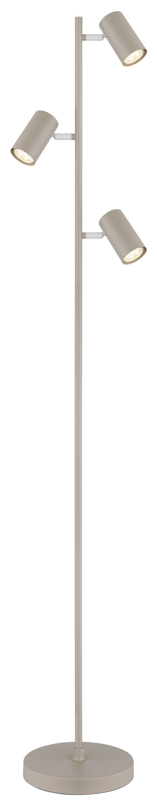 STEHLEUCHTE 23/154 cm    - Sandfarben/Weiß, Design, Kunststoff/Metall (23/154cm) - Globo