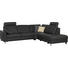 WOHNLANDSCHAFT in Leder Anthrazit - Chromfarben/Anthrazit, Design, Leder/Metall (272/245cm) - Valdera WOHNLANDSCHAFT in Leder Anthrazit - Chromfarben/Anthrazit, Design, Leder/Metall (272/245cm) - Valdera