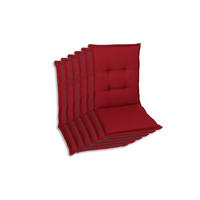 SESSELAUFLAGEN 6er-Set in Kirschrot Uni  - Kirschrot, Basics, Textil (50/7/110cm)