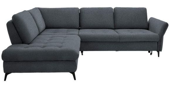 ECKSOFA Dunkelgrau Bouclé  - Dunkelgrau/Schwarz, Natur, Textil/Metall (233/288cm) - Valnatura