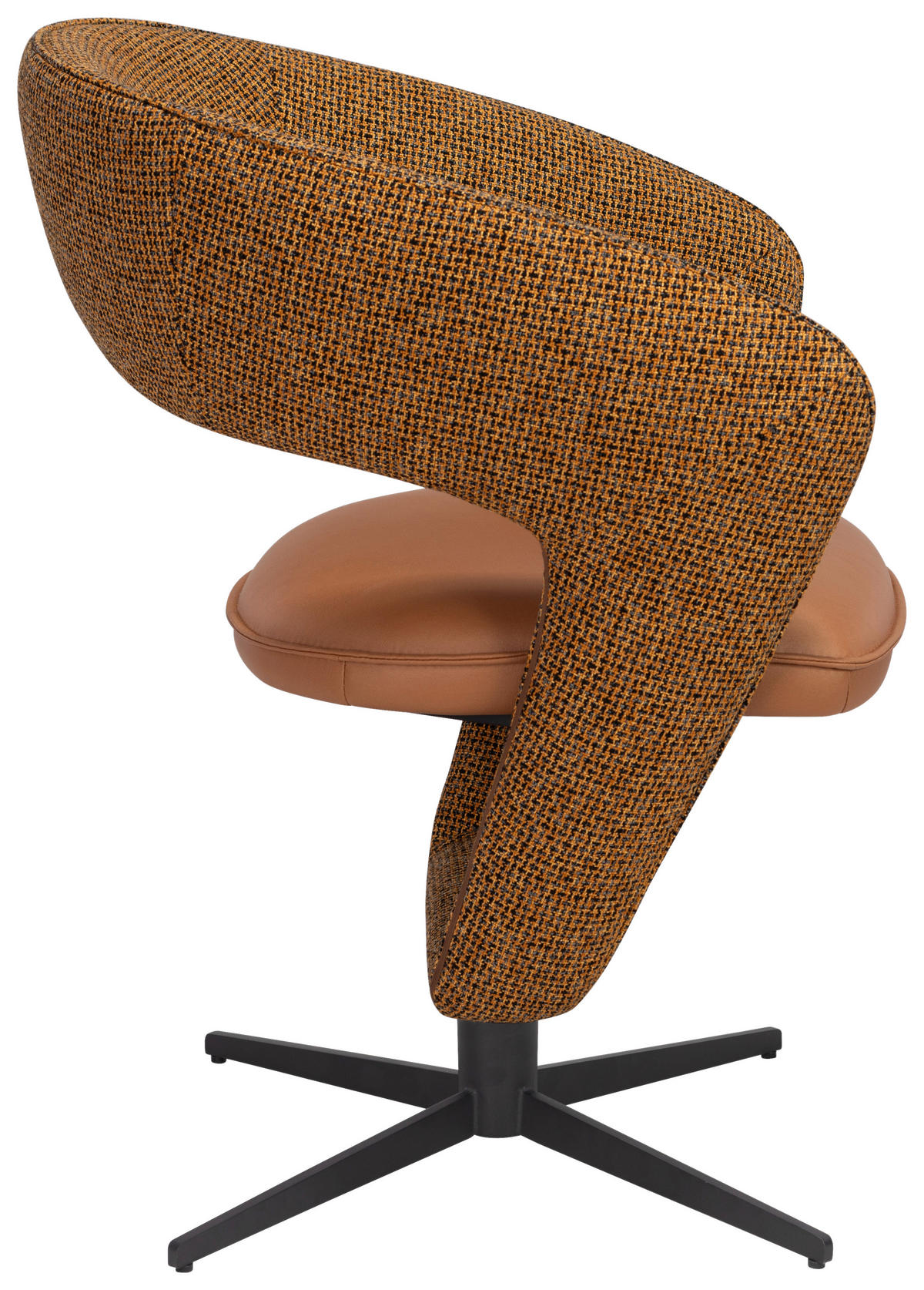 ARMLEHNSTUHL  in Eisen Webstoff, Mikrofaser  - Rostfarben/Schwarz, Design, Textil/Metall (62/84/62cm) - Moderano