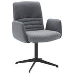 ARMLEHNSTUHL  in Stahl Flachgewebe Echtleder pigmentiert  - Schwarz/Dunkelblau, Design, Leder/Textil (64/93/69cm) - Dieter Knoll