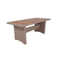 GARTENTISCH 180/90/75 cm Holz, Metall, Kunststoff rechteckig  - Schwarz/Braun, Basics, Holz/Kunststoff (180/90/75cm) - Gardenson