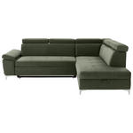 ECKSOFA  in Mikrofaser Olivgrün  - Chromfarben/Olivgrün, KONVENTIONELL, Textil/Metall (271/206cm) - Carryhome