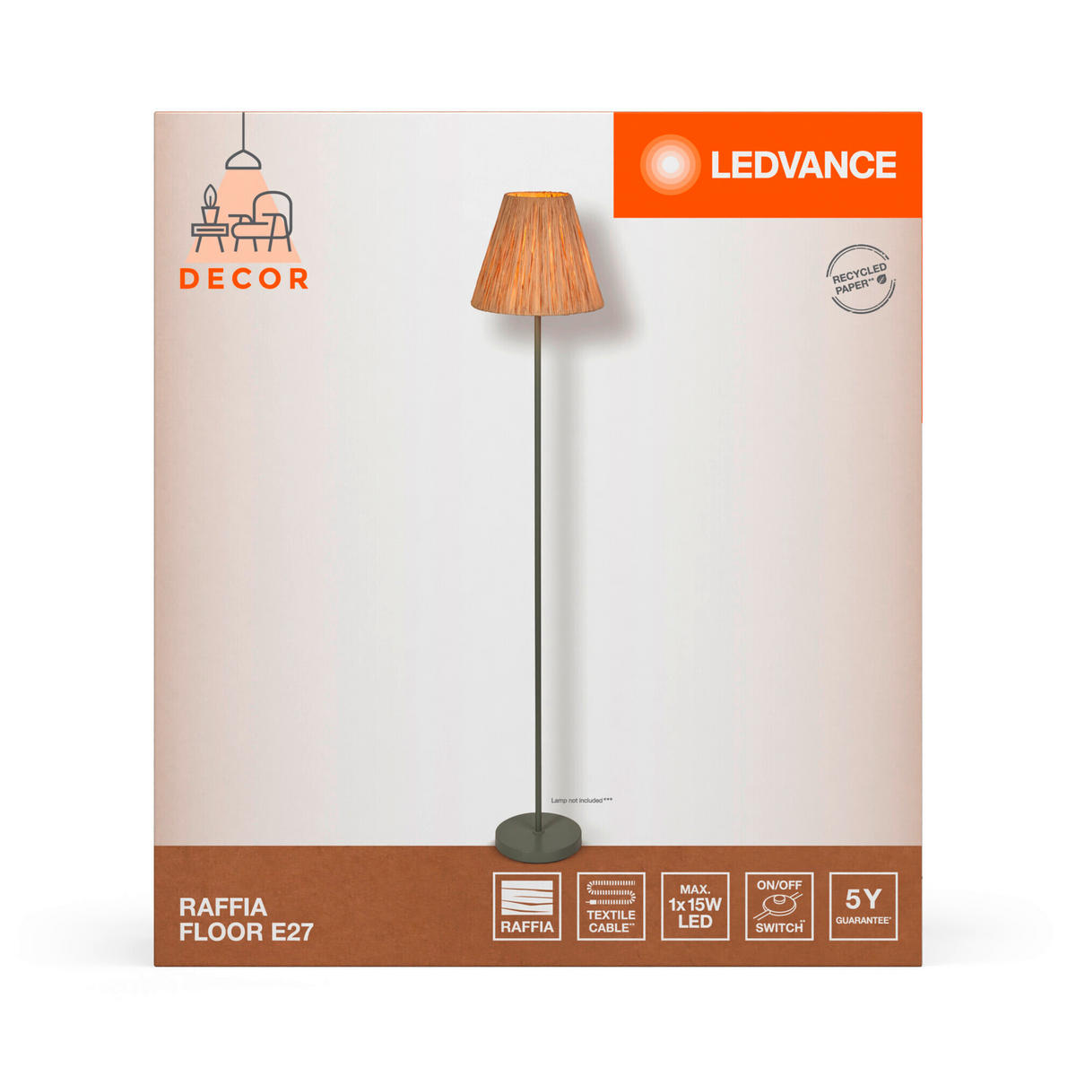 STEHLEUCHTE 30/160 cm    - Natur, Glas/Metall (30/160cm) - Ledvance