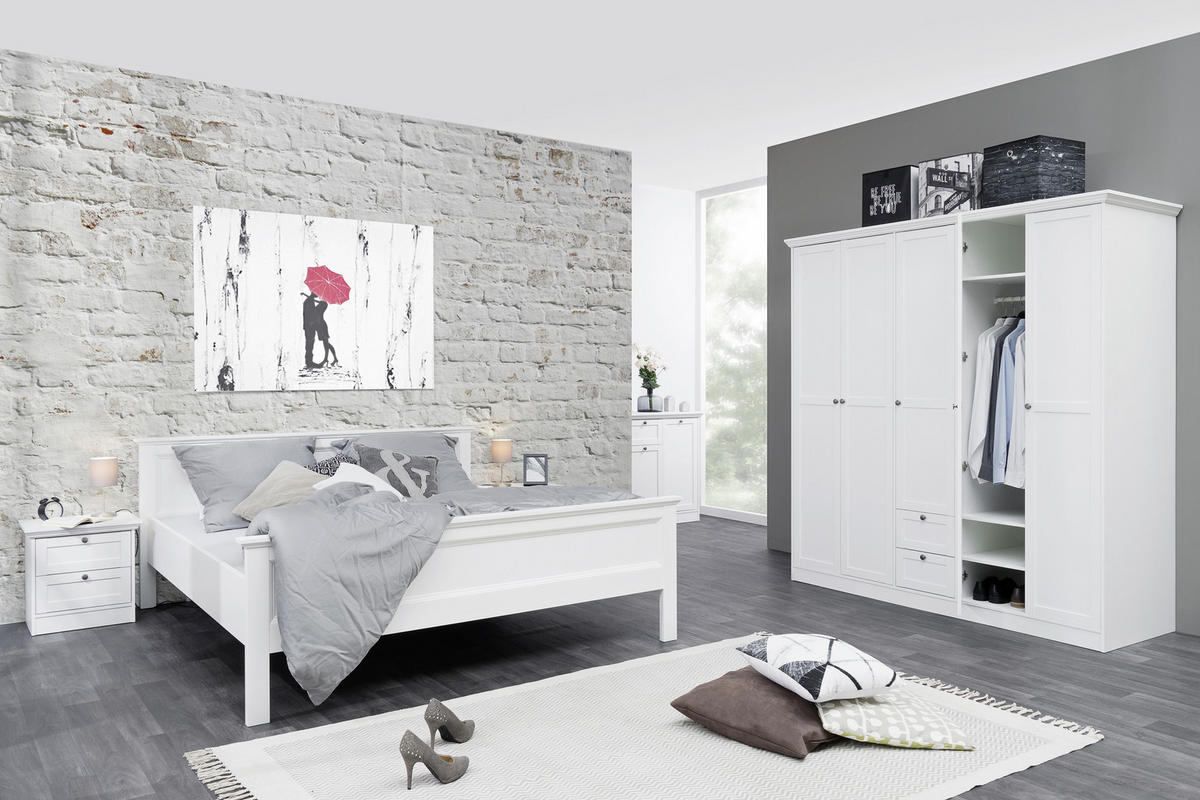 SKRIŇA S OTOČNÝMI DVERAMI, biela, 190/200/67 cm - biela/strieborná, Lifestyle, kov/kompozitné drevo (190/200/67cm) - MID.YOU