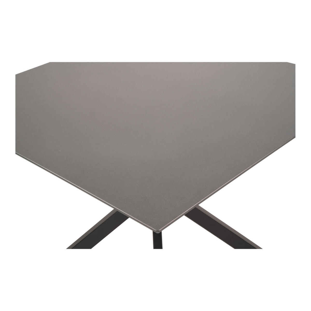 GARTENTISCH 90/90/73 cm Metall, Glas  - Schwarz/Grau, KONVENTIONELL, Glas/Metall (90/90/73cm) - Ambia Garden