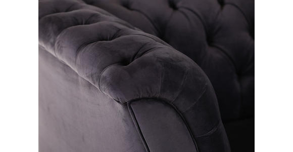 CHESTERFIELD-SOFA in Flachgewebe Dunkelbraun  - Dunkelbraun/Schwarz, LIFESTYLE, Textil/Metall (195/80/100cm) - Landscape