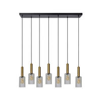 HÄNGELEUCHTE Coralie 132/25/150 cm   - Transparent, Design, Glas (132/25/150cm) - Lucide