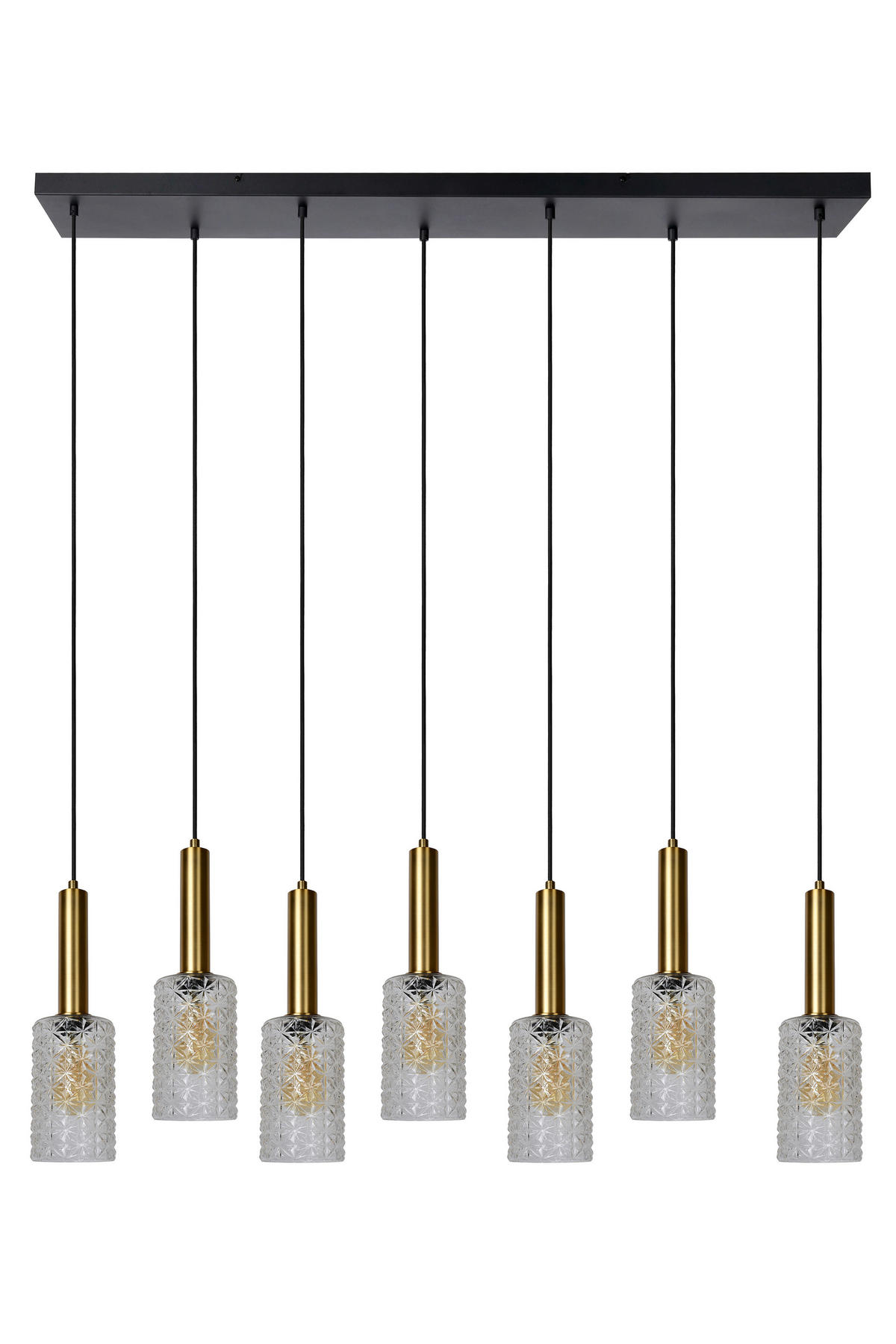 HÄNGELEUCHTE Coralie 132/25/150 cm   - Transparent, Design, Glas (132/25/150cm) - Lucide