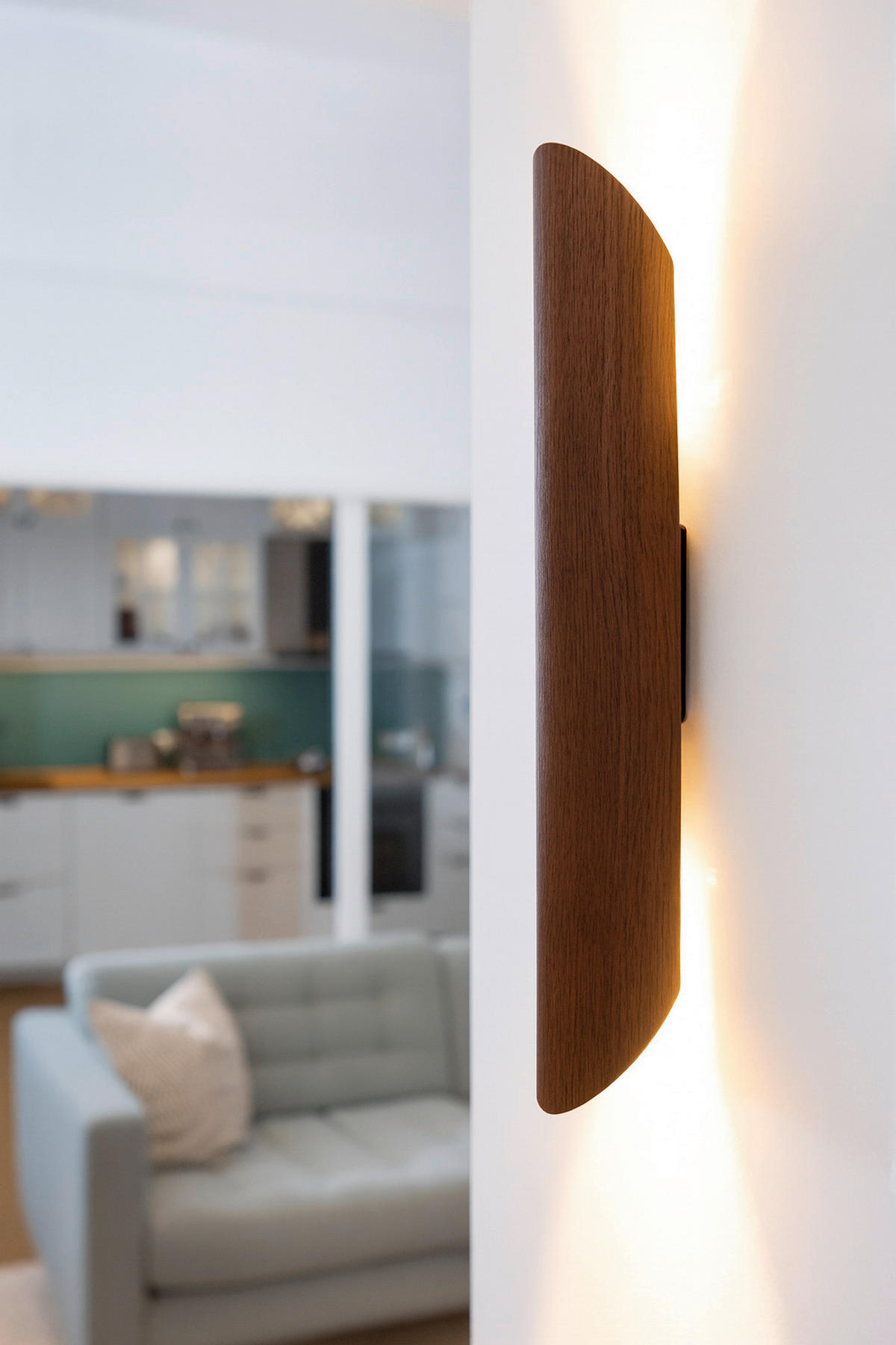 WANDLEUCHTE 38/8/9 cm   - Nussbaumfarben, Natur, Holz (38/8/9cm) - Waldwelt