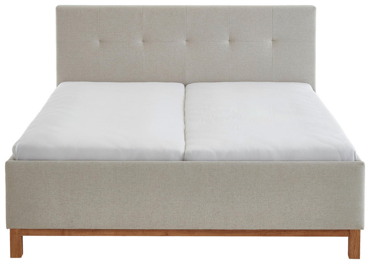 POLSTERBETT 180/200 cm  in Sandfarben  - Sandfarben, MODERN, Holz/Textil (180/200cm) - Livetastic