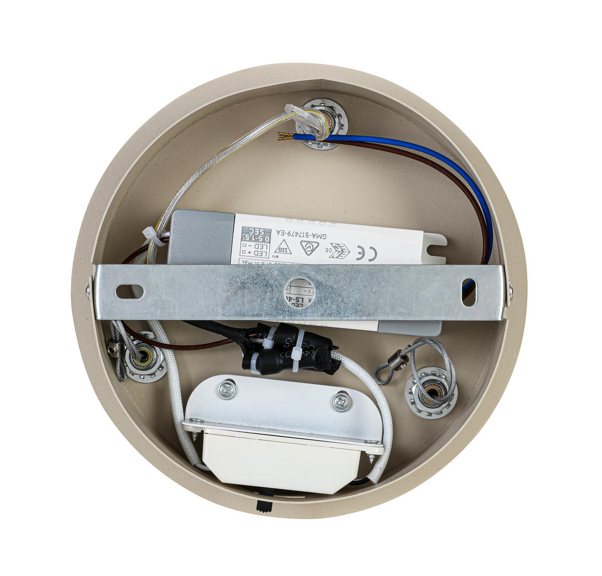 LED-HÄNGELEUCHTE 52/52/120 cm  - Sandfarben, Design, Kunststoff/Metall (52/52/120cm) - Novel