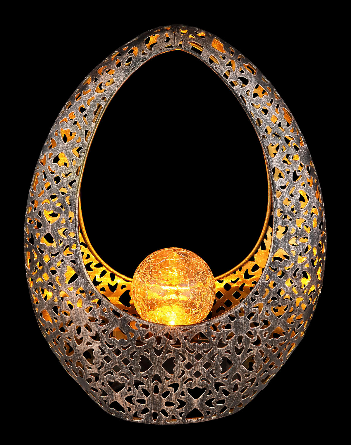 SOLARLEUCHTE  - Klar/Goldfarben, Design, Glas/Metall (21,5/9,5/27,5cm) - Globo