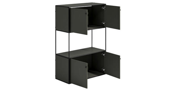 HIGHBOARD 80,7/120/35,8 cm  - Anthrazit/Schwarz, Design, Holzwerkstoff/Metall (80,7/120/35,8cm) - Novel