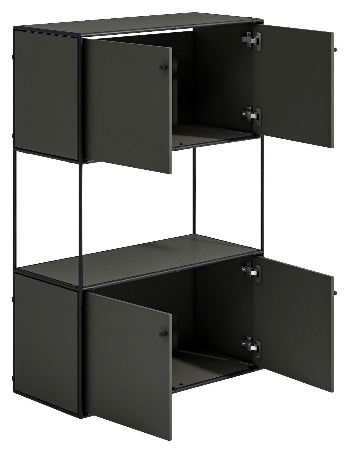 HIGHBOARD  in 80,7/120/35,8 cm  - Anthrazit/Schwarz, Design, Holzwerkstoff/Metall (80,7/120/35,8cm) - Novel