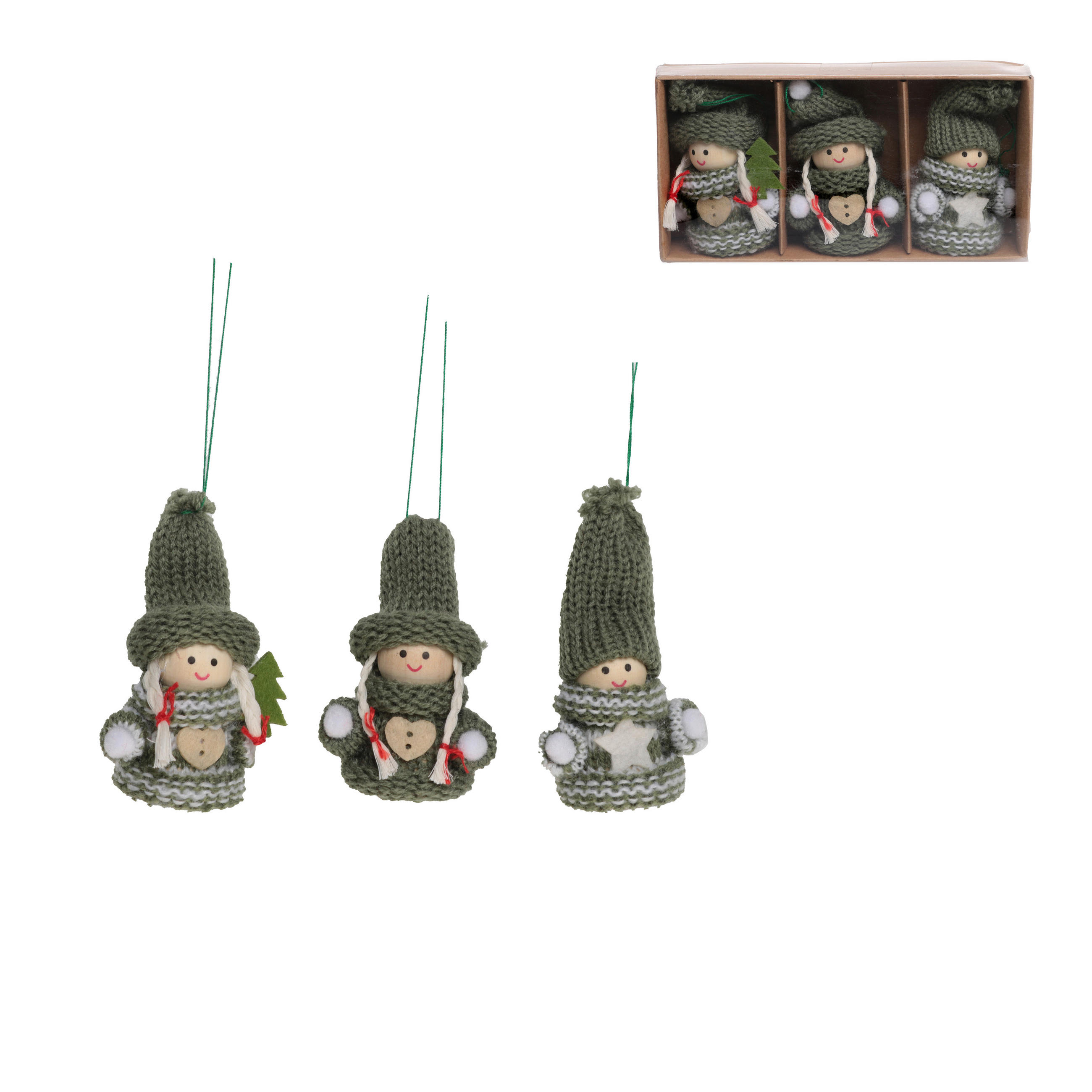 JULGRANSPYNT  - vit/grön, Lifestyle, plast (7cm) - X-Mas
