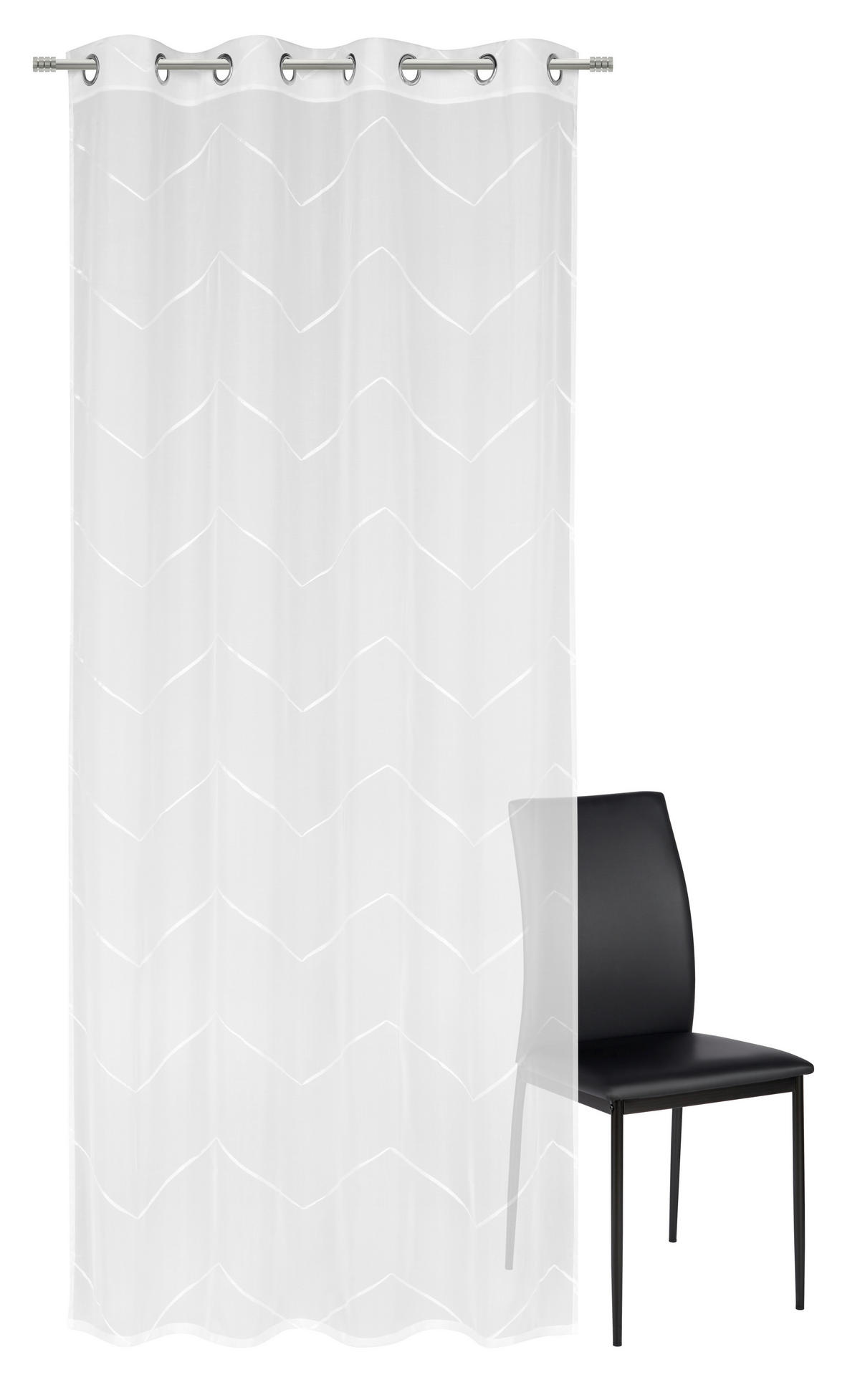 PERDEA CU INELE TIP CAPSĂ semitransparent  - alb, Design, textil (135/245cm) - Esposa