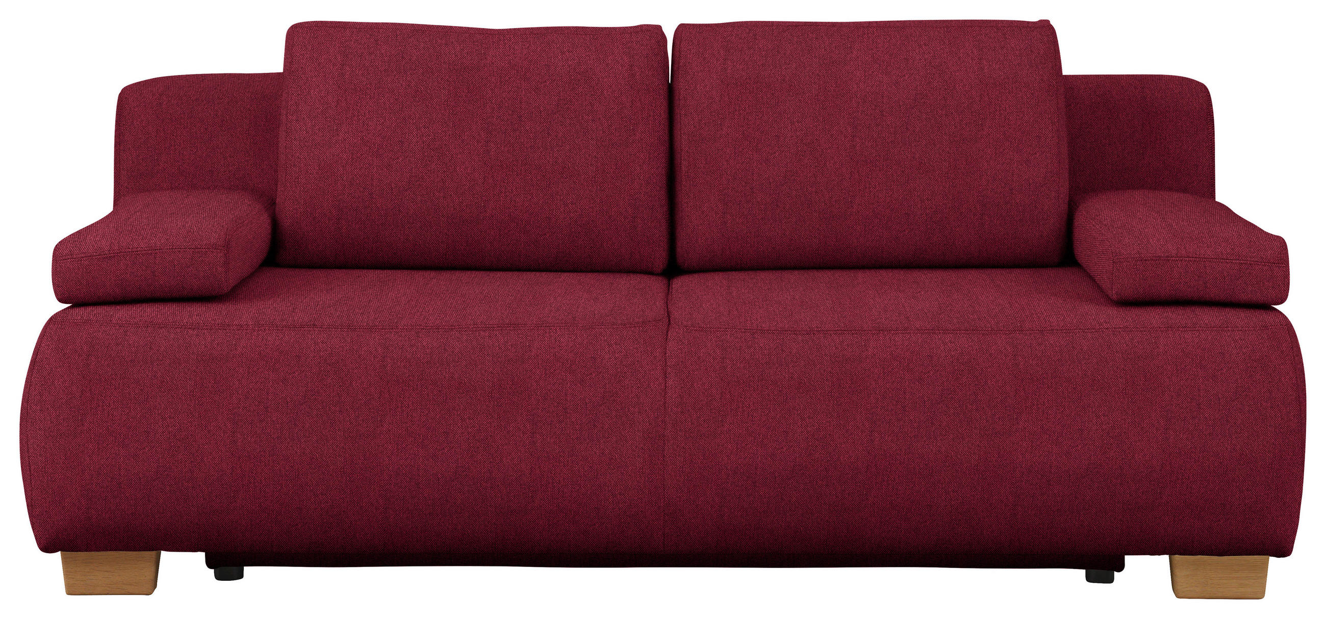 BOXSPRINGSOFA  in Webstoff Bordeaux  - Bordeaux/Naturfarben, MODERN, Holz/Textil (205/93/108cm) - Venda