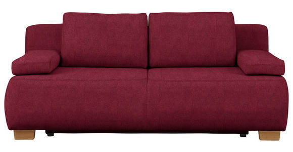 BOXSPRINGSOFA  in Webstoff Bordeaux Retro  - Bordeaux/Naturfarben, MODERN, Holz/Textil (205/93/108cm) - Venda
