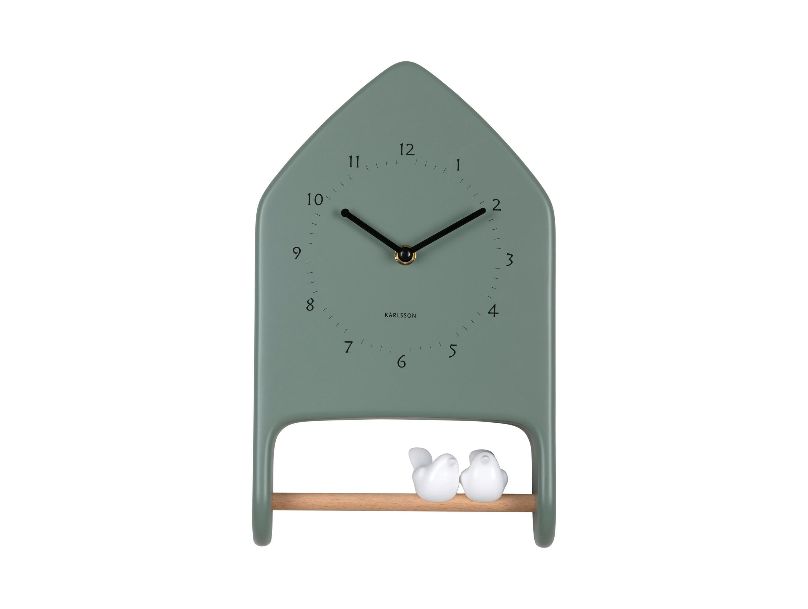 WANDUHR Love birds Grün 20/32/7 cm  - Grün, Basics, Kunststoff (20/32/7cm) - Karlsson