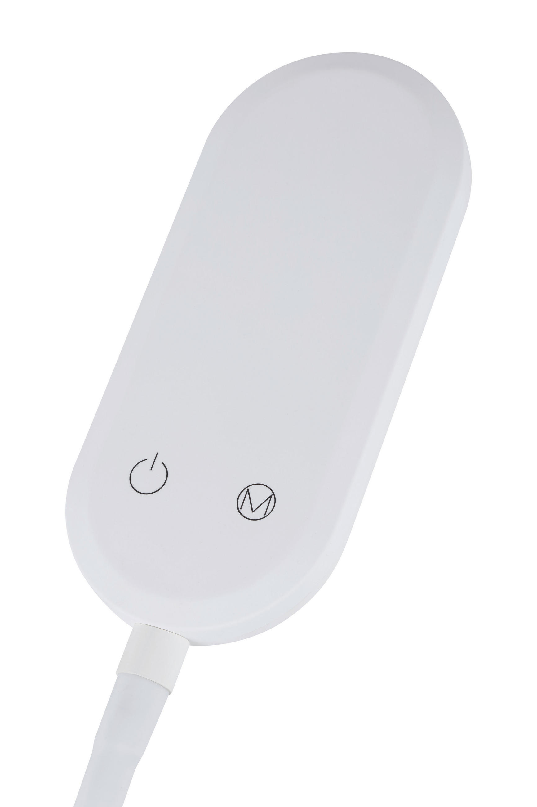 STOLNÁ LED LAMPA, dotykový stmievač, 37,5/15/43,5 cm - biela, Basics, kov/plast (37,5/15/43,5cm) - Novel