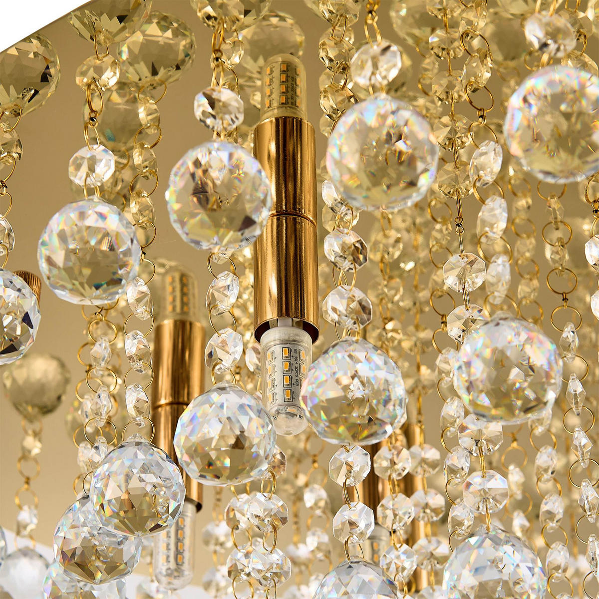 DECKENLEUCHTE Eastbourne 55/22 cm   - Goldfarben, KONVENTIONELL, Glas/Metall (55/22cm) - Novel